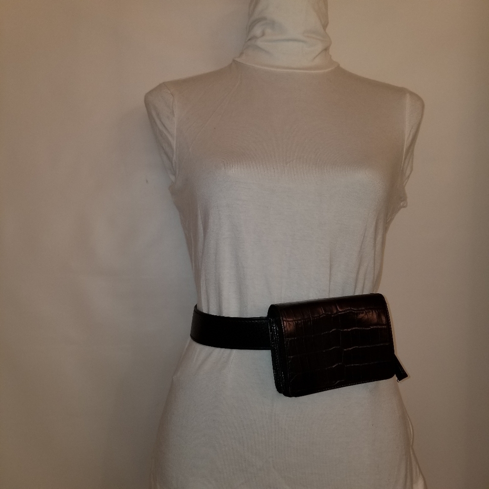 ✅327 NWT Preview COLLECTION Black croc Wallet Purse